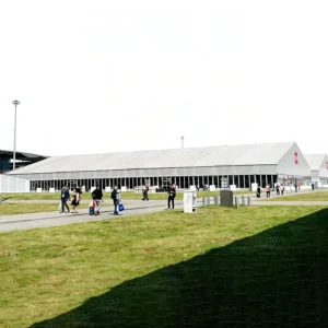 Super Large Span Outdoor Expo Tent Full Glass Wall Long Connected Trade Show Marquee for Big Industry Fair Main Hall