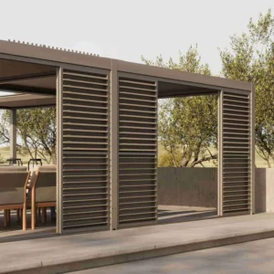 Supplier Luxury Retractable Roof Sun Yard Factory Canopy Electric Metal Gazebo Bioclimatic Louvered Aluminum Pergola 4×6 Nature