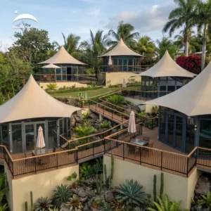 Sustainable Hexagonal Luxury Glamping Hotel Tent One Stop Project Consulting and Quality PVDF Membrane for Luxury Resort Park
