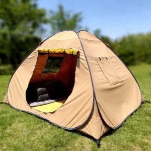 TC Cotton Canvas Pyramid Tent 2 Doors 2 Windows Waterproof 3000mm Family Camping Glamping Outdoor Instant Pop Up Design
