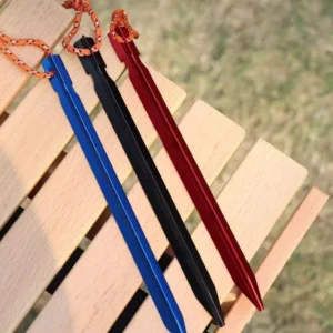 TS08 Aluminum Alloy Tent Pegs and Stakes Ultralight Heavy Duty with Rope for Camping