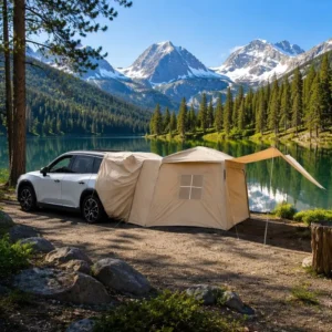 Tailgate Inflatable Vehicle Tent 210D Oxford Rear Camping Shelter 380 X 230 X 190 Cm Universal PVC Frame Trade