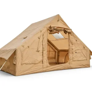 Technical TC Cotton 6.3sqm Inflatable Tent Vintage Khaki Outdoor Family Shelter Waterproof