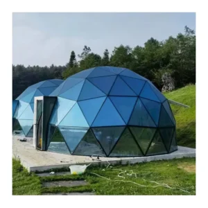 Tempered Glass Dome Tent Kit with Steel Frame, Customizable Size, Four-Season Waterproof Glamping Igloo