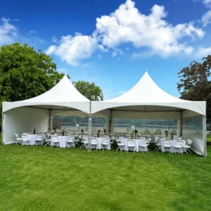 Tension Pagoda Tent Aluminum Frame Waterproof PVC Marquee with Window Curtain for Outdoor Wedding Banquet Party Ceremony
