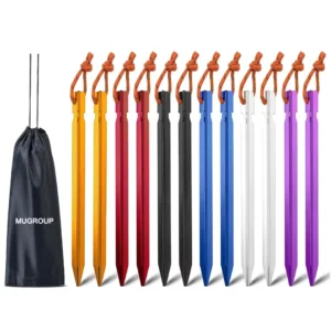 Tent Stakes 7050 Aluminum 7 Inch Camping Accessories Lightweight Metal Ground Stakes Pegs