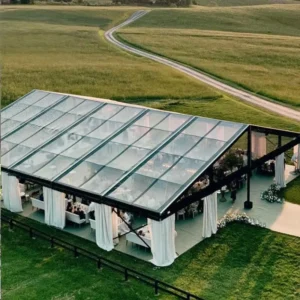 Tents for Events Outdoor Wedding Party Tent Black Frame Clear Top Cabana Tent Wedding Event Glass Tent 40×60 for 100 People