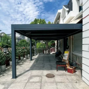 Terrace Modern Premium Retractable Ultra Waterproof Iron Aluminum Bioclimatic Louvered Roof Canopy Gazebo