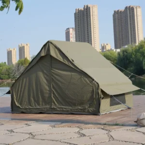 Terylene-Cotton Oxford Inflatable Tent 6.3+6 Square Meters Heavy Duty Outdoor Shelter with Camping Tarp Quick Setup Waterproof