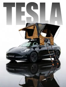 Tesla 12 cm Thick Foldable Roof Top Tent Lightweight Aluminum Shell for Car Camping
