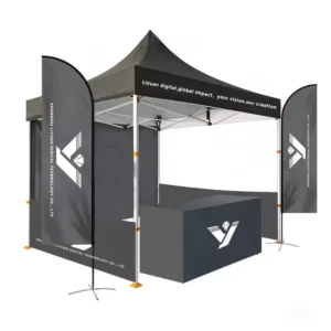Thermal Transfer Printing Waterproof Heavy-Duty 40mm Steel Frame Outdoor Advertising Shelter Canopy Tent for Trade Show