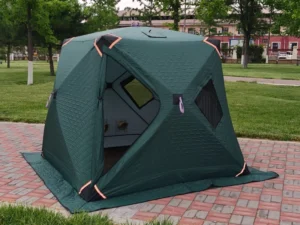 Thick Ice Fishing Tent with Chimney Opening, Winter Snow and Wind Protection, Large 2-3 Person