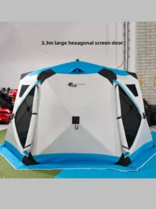 Thickened Hexagonal Octagonal Dome Tent Three Layer Oxford Cloth Glamping Design for Ice Fishing Camping Trekking Keeps