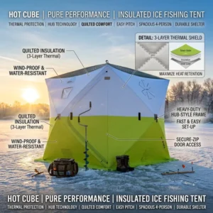 Thickened Rainproof Waterproof Ice Fishing Tent Pop up Sauna Design Customizable Portable Quick Pitch for Winter Camping Shelter