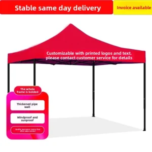 Thickened Steel Advertising Tent Rice-selling Stall Umbrella Outdoor Folding Four-corner Sunshade logo protection Windproof