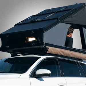 Three Seasons Pop-Up Rooftop Tent 1-3 Person Silver Coated Foldable Waterproof Polyester Aluminum Alloy for Outdoor