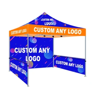 Trade Show Advertising Steel Frame Folding Pop up Custom Print Canopy Tent Walls Custom Sizes Oxford Fabric Custom Colors Logo