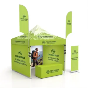 Trade Show Booth Aluminum Frame Custom Logo Printed Gazebo Awning Pop-Up Tent for Business Events