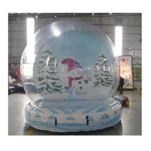 Transparent Inflatable Bubble Bounce House Photo Booth Snow Globe for Christmas Decoration