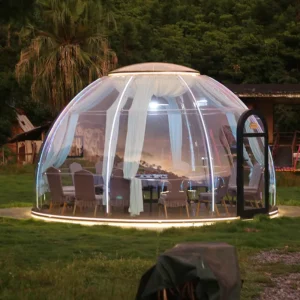 Transparent Inflatable Dome House Outdoor Camping Tent with Metal Star Room