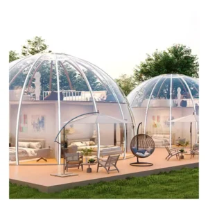 Transparent Inflatable Dome House Outdoor Camping Tent with Metal Star Room