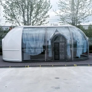 Transparent Outdoor Polycarbonate Dome House Star Room Igloo Glamping Bubble Tent House with Bathroom