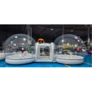 Transparent Outdoor Water Use Inflatable Double Bubble House Tent PVC Material Custom Capacity Foldable