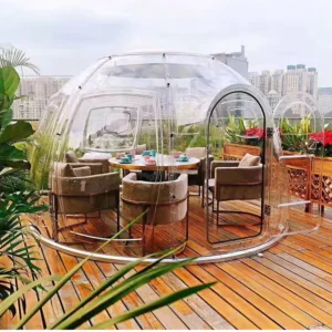 Transparent PC Inflatable Geodesic Dome Tent for Hotel and Restaurant