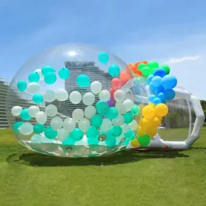 Transparent PVC Inflatable Camping Bubble Tent Bounce House for Kids’ Parties Includes Blower