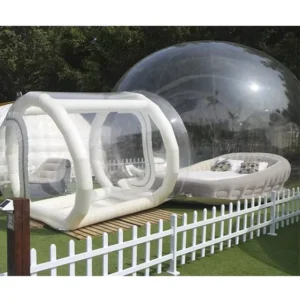 Transparent Viewing Inflatable Outdoor Camping Bubble Tent (10/13/16/20 Feet) with 6.5 Feet Single Tunnel Blower and Air Pump