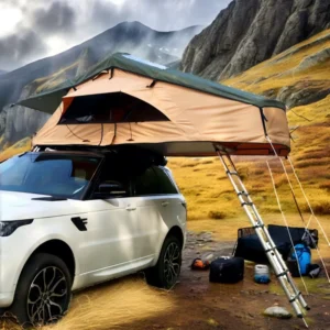 Travel Cat Extended Type Four Season Double Layer PU Coated Rooftop Tent SUV Truck Lightweight Canvas Waterproof 3 Bedrooms 1