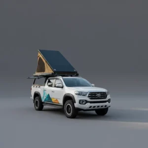 Triangle Aluminum Hard-Shell Car Rooftop Tent with Double-Layer 2000-3000mm Waterproof Foldable Design