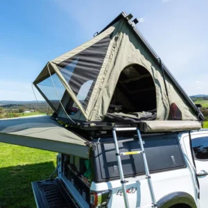 Triangle Black Gray Aluminum 2 Person Hard Shell Car Rooftop Camping Tent
