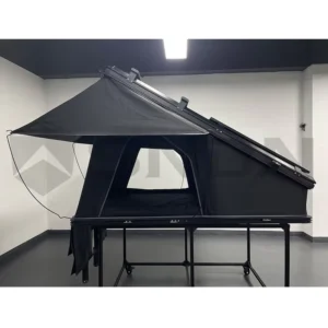 Triangle Hard Shell Aluminum Rooftop Tent Canvas Four Season Waterproof Design Solar Panel Quick Setup for Car Camping
