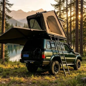 Triangle Hard Shell Car Rooftop Tent Roof Top Tent Ultra Thin RTT Light Weight Aluminum Car Roof Top Tent