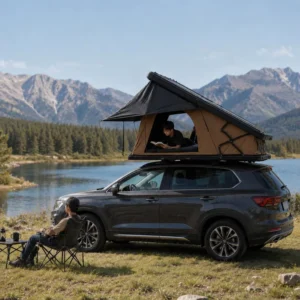 Triangle Hard Shell Roof Top Tent Aluminum Waterproof for SUV Truck Outdoor Camping Rooftop Tent