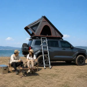 Triangle Hard Shell Roof Top Tent Lightweight 4 Season for SUV Pickup Truck 4×4 Camping Rooftop Tent