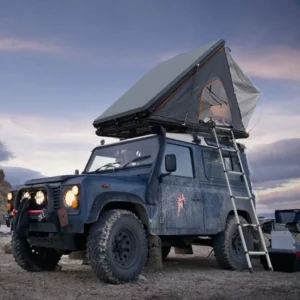 Triangle Hard Shell Roof Top Tent with Quick Automatic Opening Aluminum Alloy 1 2 Person Camping Tent for SUV Truck