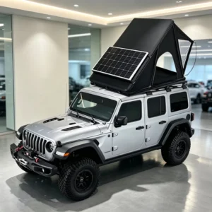 Triangle Hard Shell Rooftop Tent Outdoor Car Camping Tent Aluminum Hardshell Roof Top Tents with Solar Panel