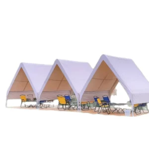 Triangle Roof Oxford Cloth Camping Tent, Rainproof Windproof Four-Season Outdoor Catering and Barbecue Shelter