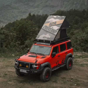 Triangle Shape Aluminum Hard Shell Automatic Rooftop Tent Overland Camping Tent High Quality