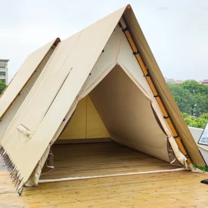 Triangle Tent for Boutique Camping Stylish Shelter Quick Setup Safari Tent Durable Canvas Glamping Tents Eco Conscious
