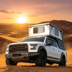 Truck Camper Shell Pop up Hard Wall Pickup Truck Camper Four Season Quick Automatic Opening Honeycomb Aluminum Roof Tent