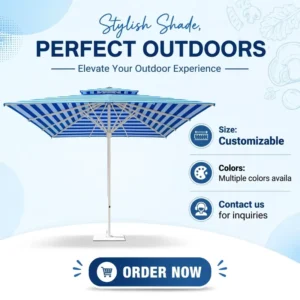 UPF50+ UV Water Resistant Canopy Parasol Tear Windproof Premium Fabric for Patio Backyard All Scene Sun Protection