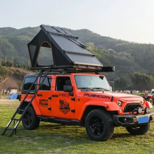 UV-Resistant Waterproof 3-4 Person Hard Shell Aluminum Pop-Up Triangle Rooftop Tent for Car SUV Truck