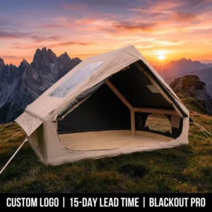 UV50 Inflatable Tent, 6.3 sqm, for 3 to 4 Persons, Black Coating, Waterproof Shelter for Extreme Solar Heat