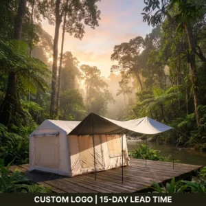 Ultimate 12sqm Inflatable Tent Massive Extension Canopy 2 Room Privacy Layout All Weather Glamping Cabin Basecamp Gear