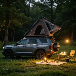 Ultra Thin Aluminum Car Rooftop Tent Hard Shell Triangle Clamshell