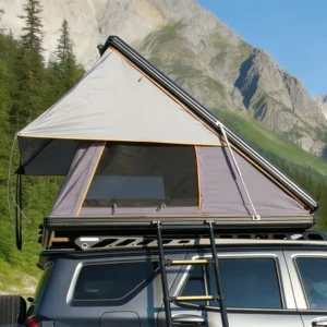 Ultra Thin Aluminum Triangle Hard Shell Rooftop Tent for Car