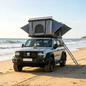 Ultra Thin Lightweight Aluminum Hard Shell Vertical-Lifting Car Rooftop Tent RTT